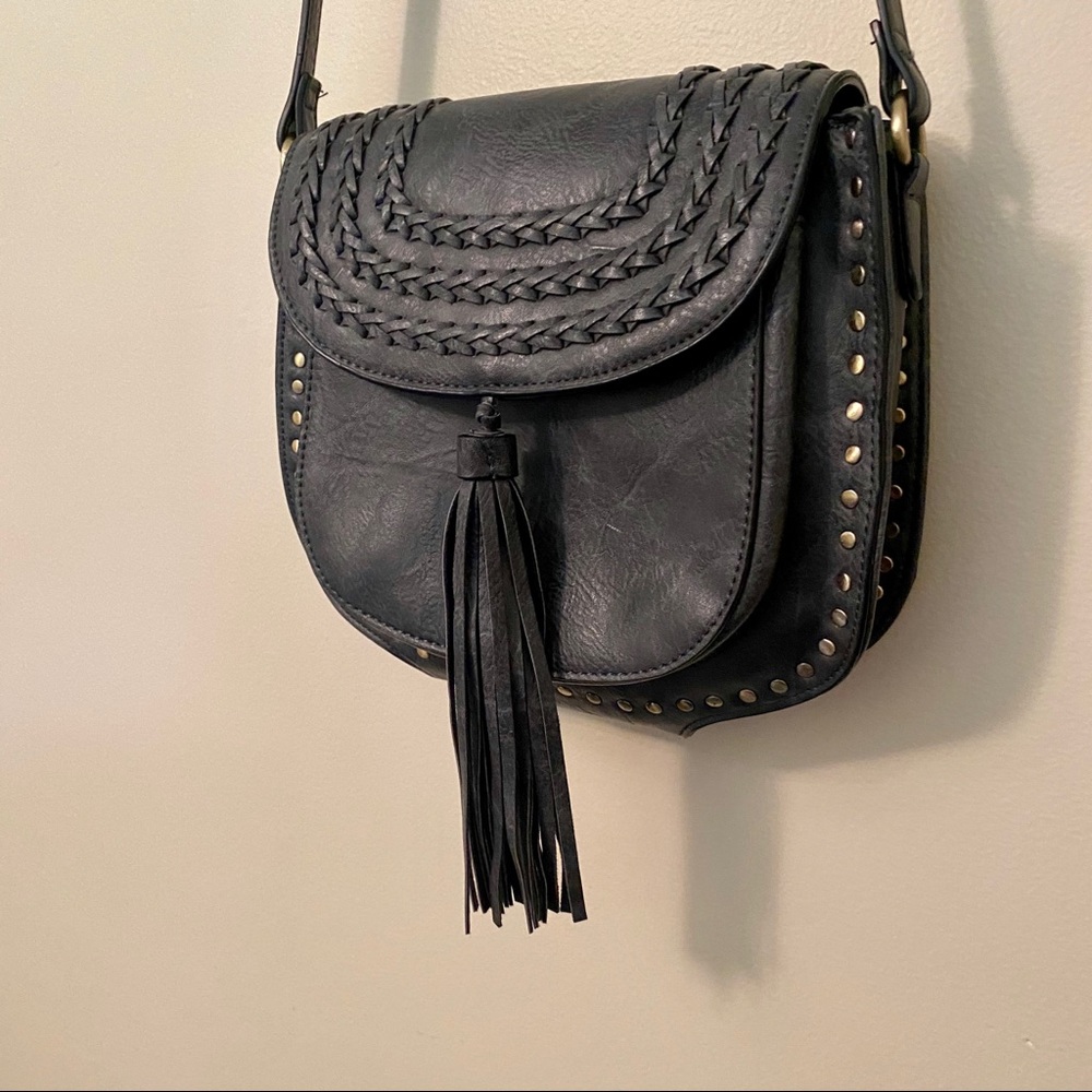 Gray Saddle Bag Purse